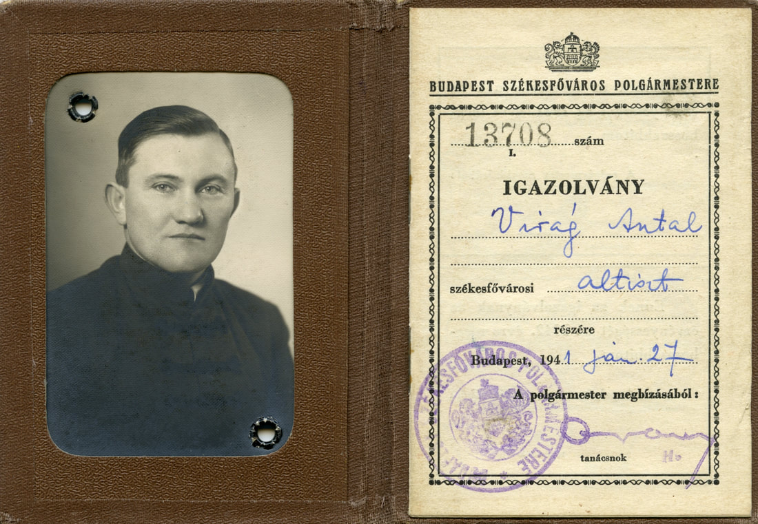 Virágh Antal igazolványa 1941-ből. BTM Adattár 